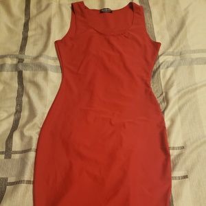 Red midi dress